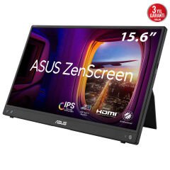 ASUS ZenScreen MB16AHV 15.6 IPS 1920x1080 5ms 60Hz 250cd USB-C 3YIL MAT EKRAN, USB-C to A ADAPTOR, DÜŞÜK MAVİ IŞIK, ANTIBAKTERİYAL KAPLAMA TAŞINABİLİR USB MONITOR