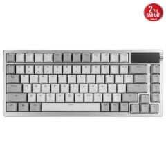 ASUS M701 ROG AZOTH/NX SNOW/PBT/UK OLED DISPLAY GASKET-MOUNT 3 KATMANLI IZOLASYON ABS TUSLAR 3 MOD BAGLANTI ROG/NX SWITCH OYUNCU KLAVYESI INGILIZCE BEYAZ