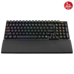 ASUS ROG CLAYMORE II/RX RED/PBT/UK AURA SYNC RGB BİLEK DESTEĞİ MEKANİK OYUNCU KLAVYE ROG RX RED SWITCH İNGİLİZCE