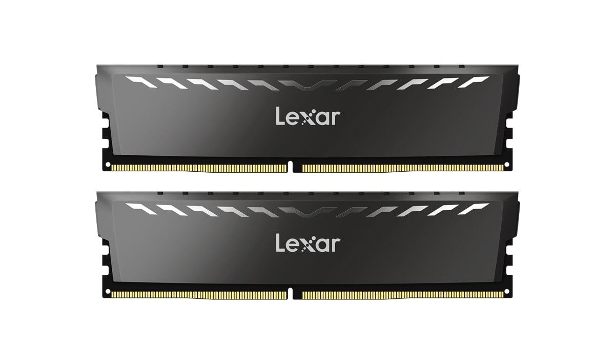 LEXAR THOR RAM DT GAMING DDR4 UDIMM 16GB KIT (2x8GB) 3200 XMP MEMORY WITH HEATSINK DARK GREY COLOR DUAL PACK LD4BU008G-R3200GDXG
