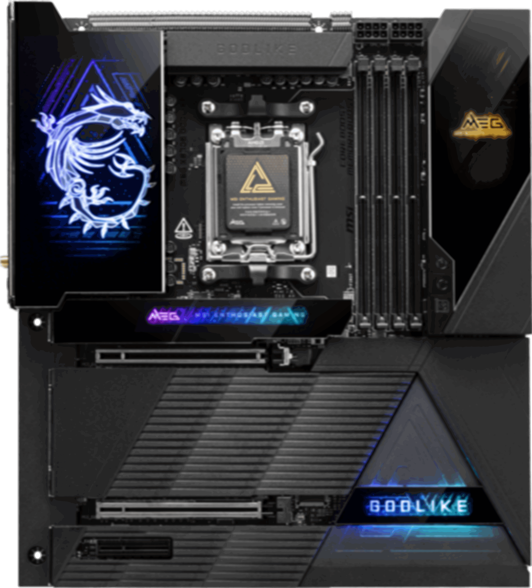 MSI MB MEG X870E GODLIKE AM5 DDR5 9000MHZ(OC) USB4 7x M.2 2x DP 1x10G 1x 5G  LAN WIFI 7 RGB ATX