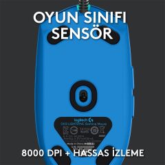 LOGİTECH G G102 LIGHTSYNC OYUNCU MOUSE MAVİ 910-005801