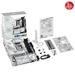 ASUS ROG STRIX B860-G GAMING WIFI Intel B860 LGA1851 DDR5 8600 DP HDMI Type-C 4x M2 USB3.2 Gen 2x2 WiFi 7 + BT AURA RGB 2.5Gbit LAN mATX 14+1+2+1 Güç Aşamaları, 1xGen5 M.2, ASUS AI Advisor, Thunderbolt 4