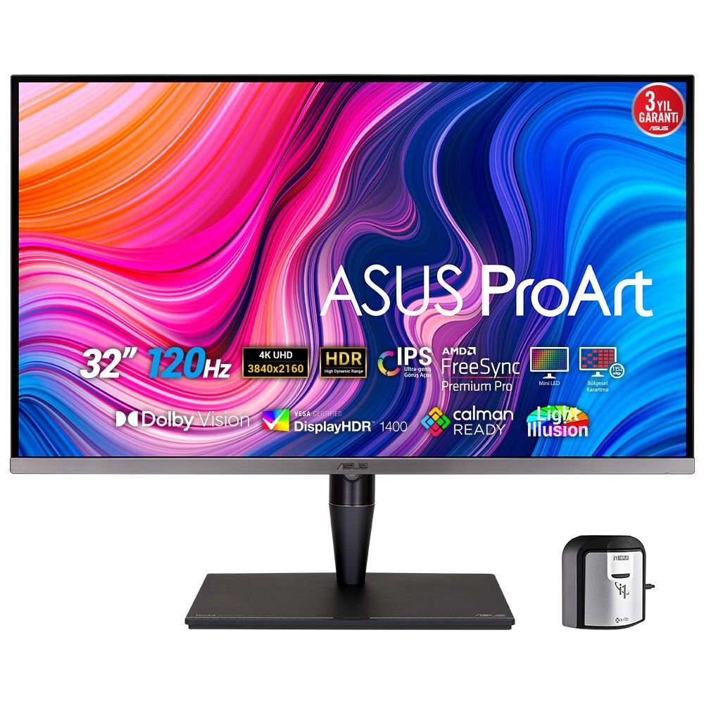 ASUS PROART PA32UCG-K 32 4K  MINI LED IPS FREESYNC HDR 3840x2160 5MS 120HZ Thunderbolt 3 DP HDMI USB  MM VESA 3YIL HLG,DOBLY VISION, DONANIM KALIBRASYONU, UHD PREMIUM
