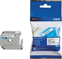 BROTHER P-TOUCH M-K231 M-TAPE 12MM BEYAZ ÜZERİNE SİYAH KAĞIT ETİKET