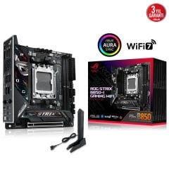 ASUS ROG STRIX B850-I GAMING WIFI AMD B850 AM5 DDR5 6400 DP HDMI 3X M2 USB3.2 WİFİ 6E BT AURA RGB 2.5GBİT LAN ATX ARMOURY CRATE AI SUİTE 3 PCIE SLOT Q RELEASE