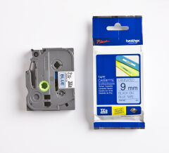 BROTHER P-TOUCH TZE-521 TZE-TAPE 9MM MAVİ ÜZERİNE SİYAH LAMİNASYONLU ETİKET