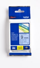BROTHER P-TOUCH TZE-521 TZE-TAPE 9MM MAVİ ÜZERİNE SİYAH LAMİNASYONLU ETİKET