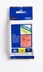 BROTHER P-TOUCH TZE-421 TZE-TAPE 9MM KIRMIZI ÜZERİNE SİYAH LAMİNASYONLU ETİKET