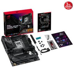 ASUS ROG STRIX X870E-E GAMING WIFI AMD X870 AM5 DDR5 8000 HDMI 2xUSB4 5x M2 USB3.2 WiFi 7 + BT AURA RGB 5Gbit LAN ATX 18+2+2 Güç Aşamaları, Çift USB4, USB 20G PD 3.0 ile 30W a kadar USB Çıkışı