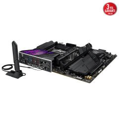 ASUS MB ROG STRIX Z890-E GAMING WIFI INTEL Z890 LGA1851 DDR5 8800 DP HDMI 2XUSB4 7X M2 USB3.2 WIFI 7 + BT AURA RGB 5GBIT LAN ATX 18+1+2+2 GÜÇ AŞAMALARI THUNDERBOLT 4 NITROPATH DRAM TEKNOLOJİSİ NPU BOOST