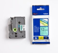 BROTHER P-TOUCH TZE-731 TZE-TAPE 12MM YEŞİL ÜZERİNE SİYAH LAMİNASYONLU ETİKET