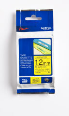 BROTHER P-TOUCH TZE-631 TZE-TAPE 12MM SARI ÜZERİNE SİYAH LAMİNASYONLU ETİKET