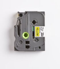 BROTHER P-TOUCH TZE-631 TZE-TAPE 12MM SARI ÜZERİNE SİYAH LAMİNASYONLU ETİKET