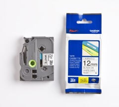 BROTHER P-TOUCH TZE-231 TZE-TAPE 12MM BEYAZ ÜZERİNE SİYAH LAMİNASYONLU ETİKET