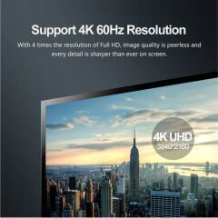 UNITEK DISPLAY PORT 1.2 KABLO 1.5MT 4K (Y-C607BK)