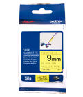 BROTHER P-TOUCH TZE-FX621 TZE-TAPE 9MM SARI ÜZERİNE SİYAH ESNEK LAMİNASYONLU ETİKET