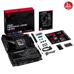 ASUS MB ROG MAXIMUS Z890 HERO INTEL Z890 LGA1851 DDR5 8800 HDMI 2XUSB4 6X M2 USB3.2 WIFI 7 + BT AURA RGB 5GBİT + 2.5GBİT LAN ATX 22+1+2+2 GÜÇ AŞAMALARI THUNDERBOLT 4 NITROPATH DRAM TEKNOLOJİSİ AI OVERCLOCKING