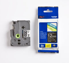 BROTHER P-TOUCH TZE-335 TZE-TAPE 12MM SİYAH ÜZERİNE BEYAZ LAMİNASYONLU ETİKET