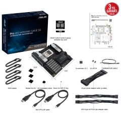ASUS MB PRO WS WRX90E-SAGE SE AMD WRX90 sTR5 DDR5 7600 VGA 4x M2 USB3.2 2x10Gbit + 1Gbit LAN EEB 2TB’A KADAR RAM DESTEĞİ 2x SlimSAS PORTU ASUS CONTROL CENTER EXPRESS HEDİYELİ!