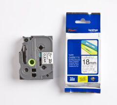 BROTHER P-TOUCH TZE-141 TZE-TAPE 18 MM SİYAH ÜZERİNE ŞEFFAF LAMİNASYONLU ETİKET