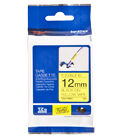 BROTHER P-TOUCH TZE-FX631 TZE-TAPE 12MM SARI ÜZERİNE SİYAH ESNEK LAMİNASYONLU ETİKET