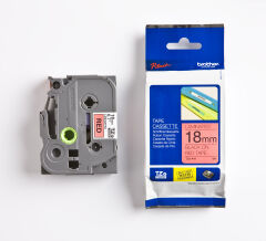 BROTHER P-TOUCH TZE-441 TZE-TAPE 18 MM KIRMIZI ÜZERİNE SİYAH LAMİNASYONLU ETİKET
