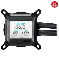 ASUS PRIME LC ARGB LCD ALL-IN-ONE CPU SIVI SOĞUTUCU, KESKİN EKRANLA CPU VE GPU BİLGİLERİ, YÜKSEK PERFORMANSLI ASETEK POMPA, DİZİ-ZİNCİR FANLAR 6 YIL GARANTİ