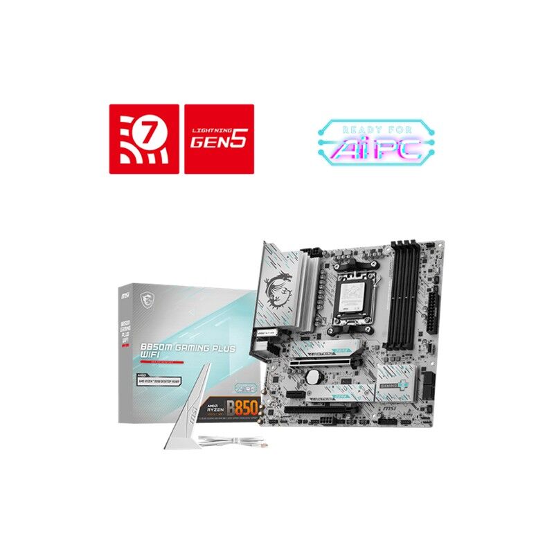 MSI B850M GAMING PLUS WIFI DDR5 8200MHZ 1XHDMI 1XDP 2XM.2 MATX AM5 (AMD AM5 9000/8000/7000 SERİLERİ İLE UYUMLU)