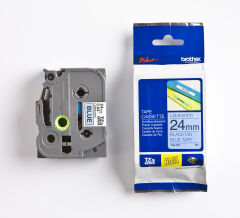 BROTHER P-TOUCH TZE-551 TZE-TAPE 24 MM MAVİ ÜZERİNE SİYAH LAMİNASYONLU ETİKET