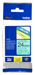 BROTHER P-TOUCH TZE-751 TZE-TAPE 24 MM YEŞİL ÜZERİNE SİYAH LAMİNASYONLU ETİKET