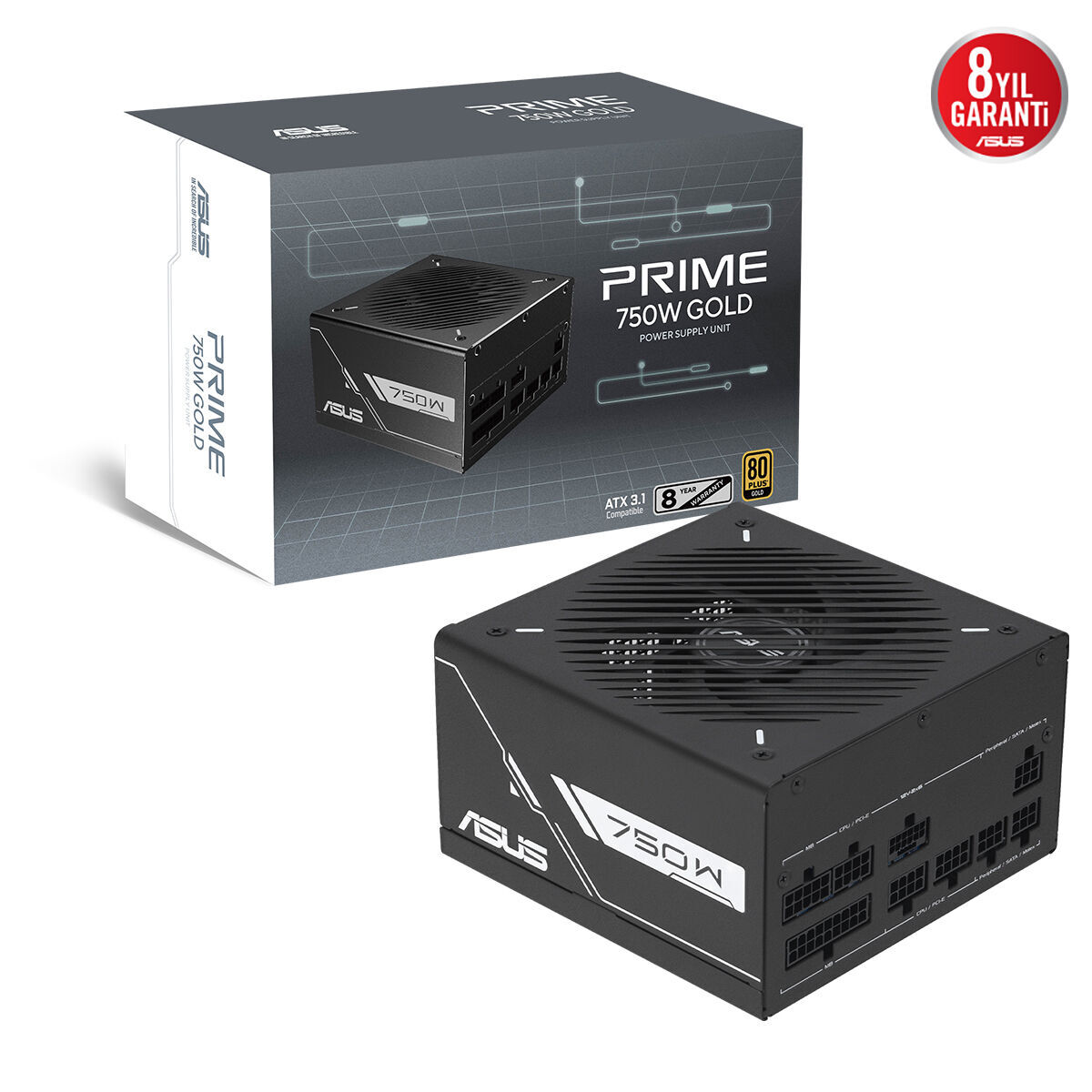 ASUS PRIME-750G GOLD PSU GÜÇ KAYNAĞI ÜNİTESİ 750 W 20+4 pin ATX - SİYAH