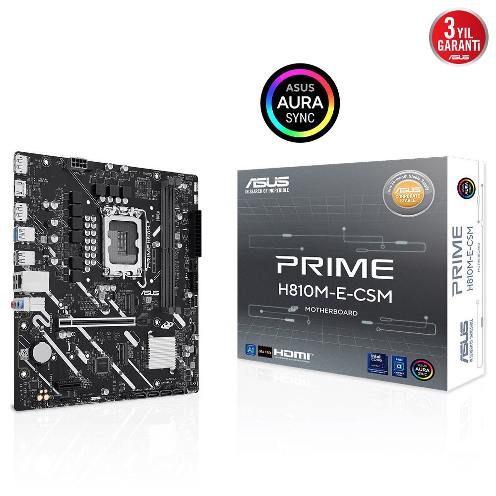 ASUS PRIME H810M-E-CSM Intel H810 LGA 1851 (Socket V1) micro ATX ANAKART