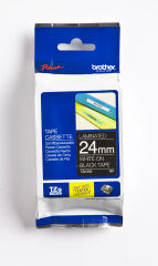 BROTHER P-TOUCH TZE-355 TZE-TAPE 24 MM SİYAH ÜZERİNE BEYAZ LAMİNASYONLU ETİKET