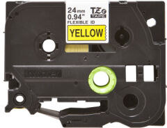 BROTHER P-TOUCH TZE-FX651 TZE-TAPE 24MM SARI ÜZERİNE SİYAH ESNEK LAMİNASYONLU ETİKET