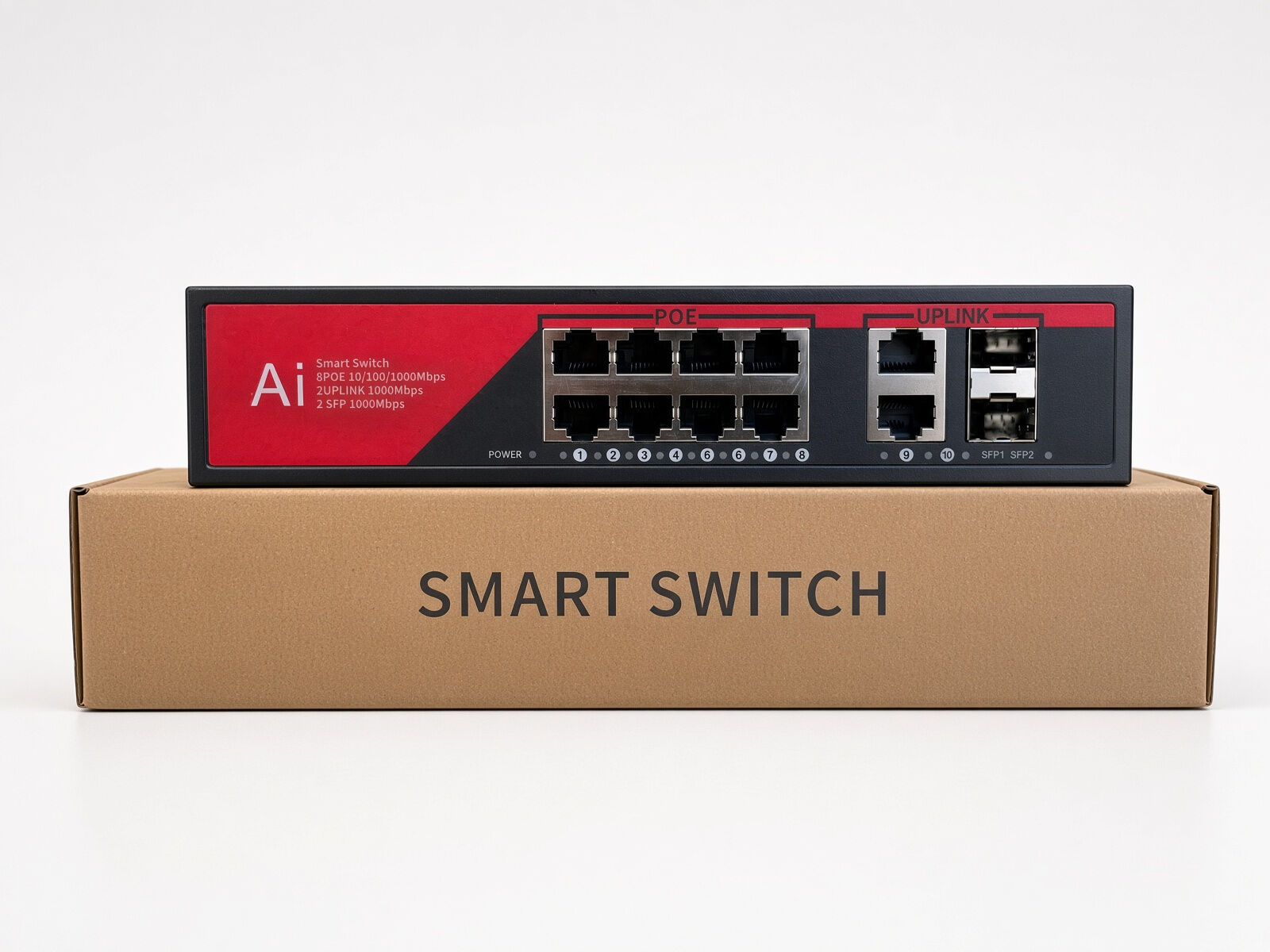 EZCOOL EZ-08PSX-SFP 8 PORT 8GE+2GE+2SFP 120W GİGABİT POE SWİTCH