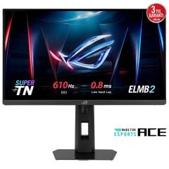 ASUS ROG STRIX XG248QSG Ace Esports 24.1 SUPER TN, FREESYNC VE G-SYNC UYUMLU, HDR 1920 x 1080 0.1ms 610Hz 350cd DP HDMI VESA 3YIL ELMB 2, VRR, YÜKSEKLİK AYARLI GAMING MONİTÖR