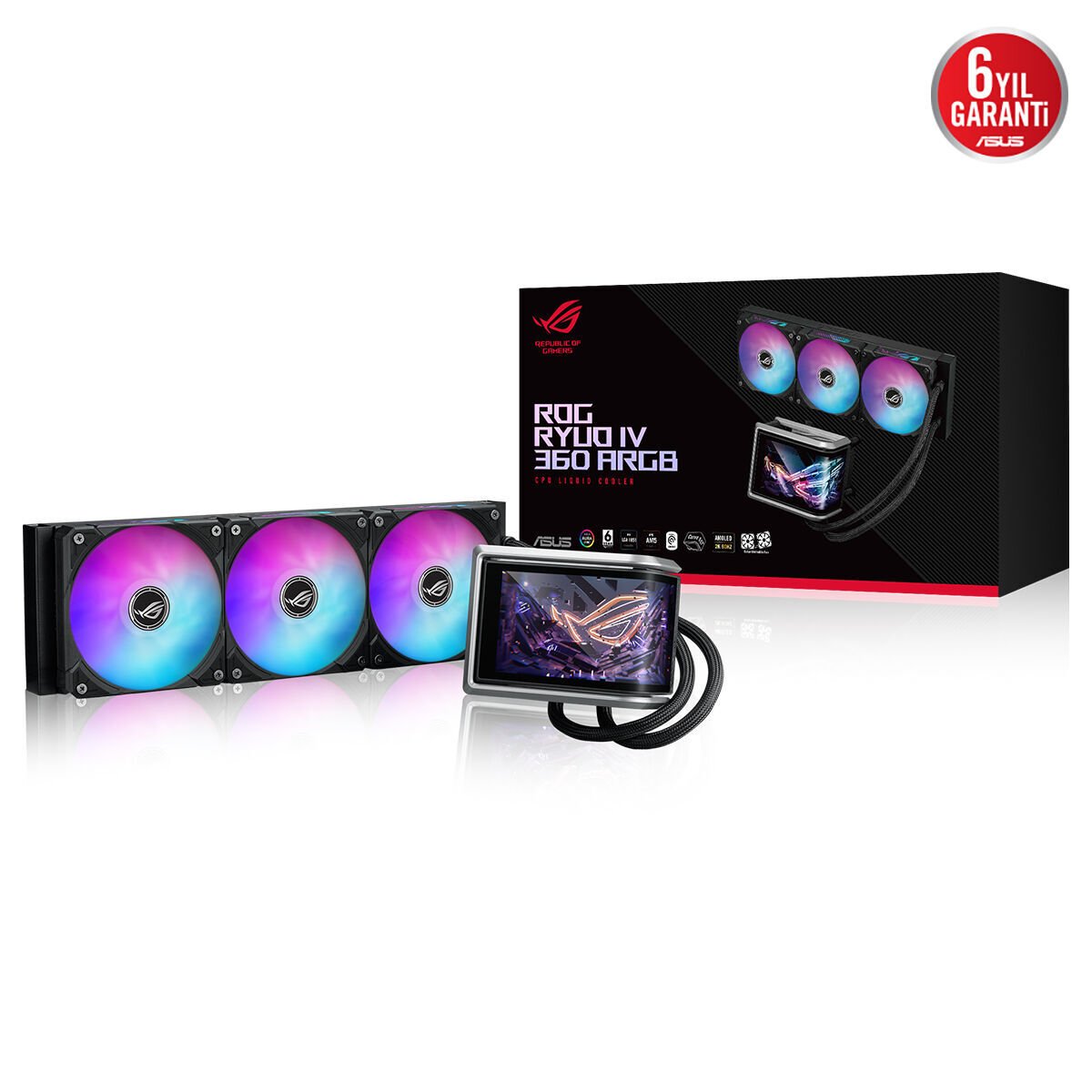 ASUS ROG RYUO IV 360 ARGB İŞLEMCİ SIVI SOĞUTUCU 360 MM SİYAH