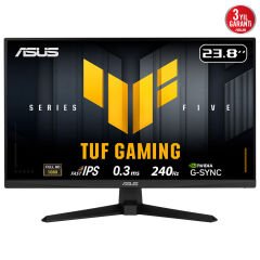 ASUS TUF GAMING VG249QM5A 23.8 FAST IPS 1920X1080 0.3MS 240HZ 240HZ DP HDMI HOPARLÖR VESA 3YIL 99% SRGB GAMING AI ELMB MONITÖR