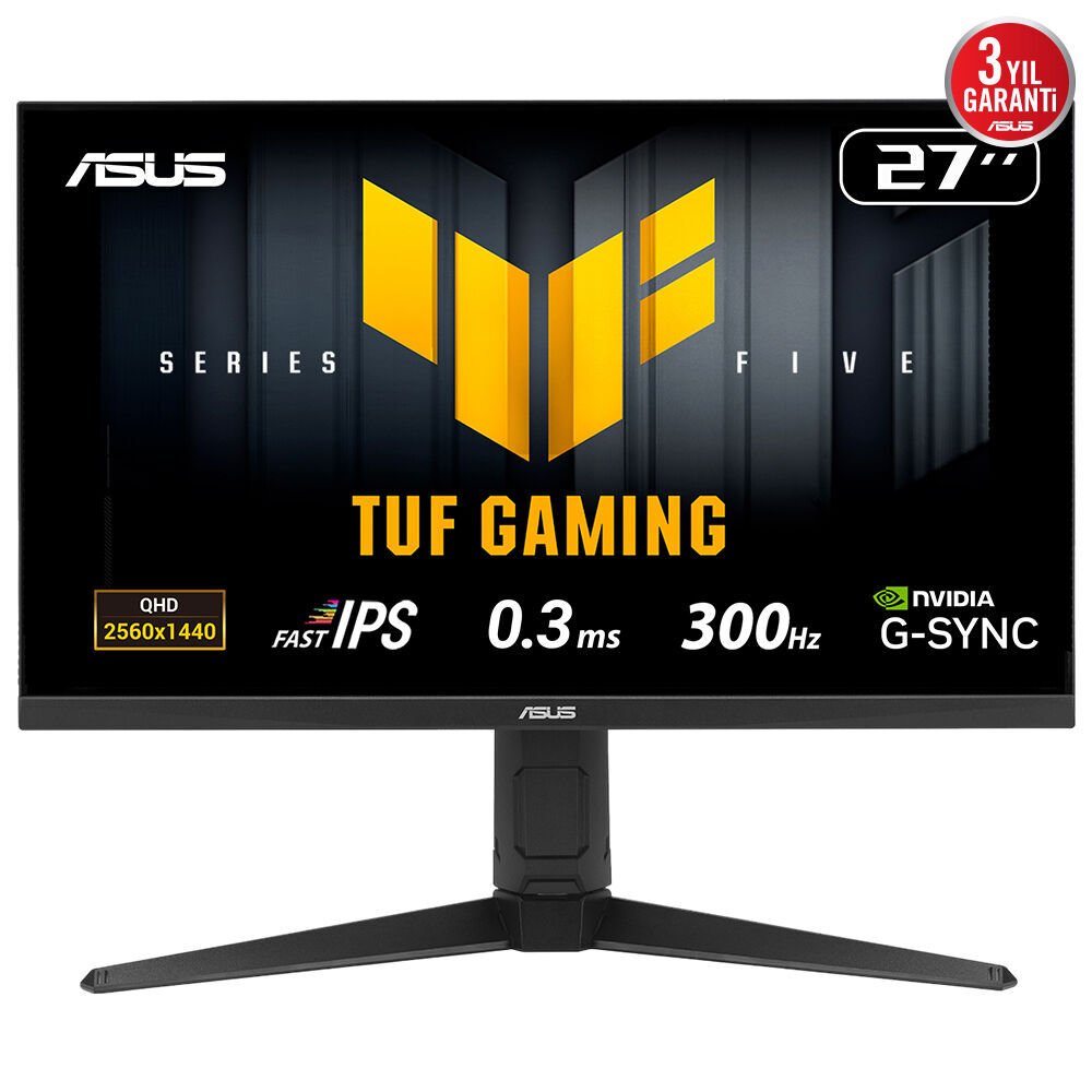 ASUS TUF GAMING VG27AQML5A 27 HDR400 2K FAST IPS FREESYNC VE G-SYNC UYUMLU 2560X1440 0.3MS 300HZ 300CD DP HDMI USB HOPARLÖR VESA 3YIL %95 DCI-P3EYECARE FLICKER-FREEDÜŞÜK MAVI PIVOT IŞIK MONITÖR