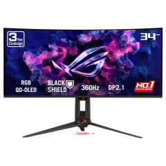 ASUS ROG SWIFT PG34WCDN 34 RGB QD-OLED KAVİSLİ FREESYNC VE GSYNC UYUMLU 3440x1440 0.03ms 360Hz MONİTÖR