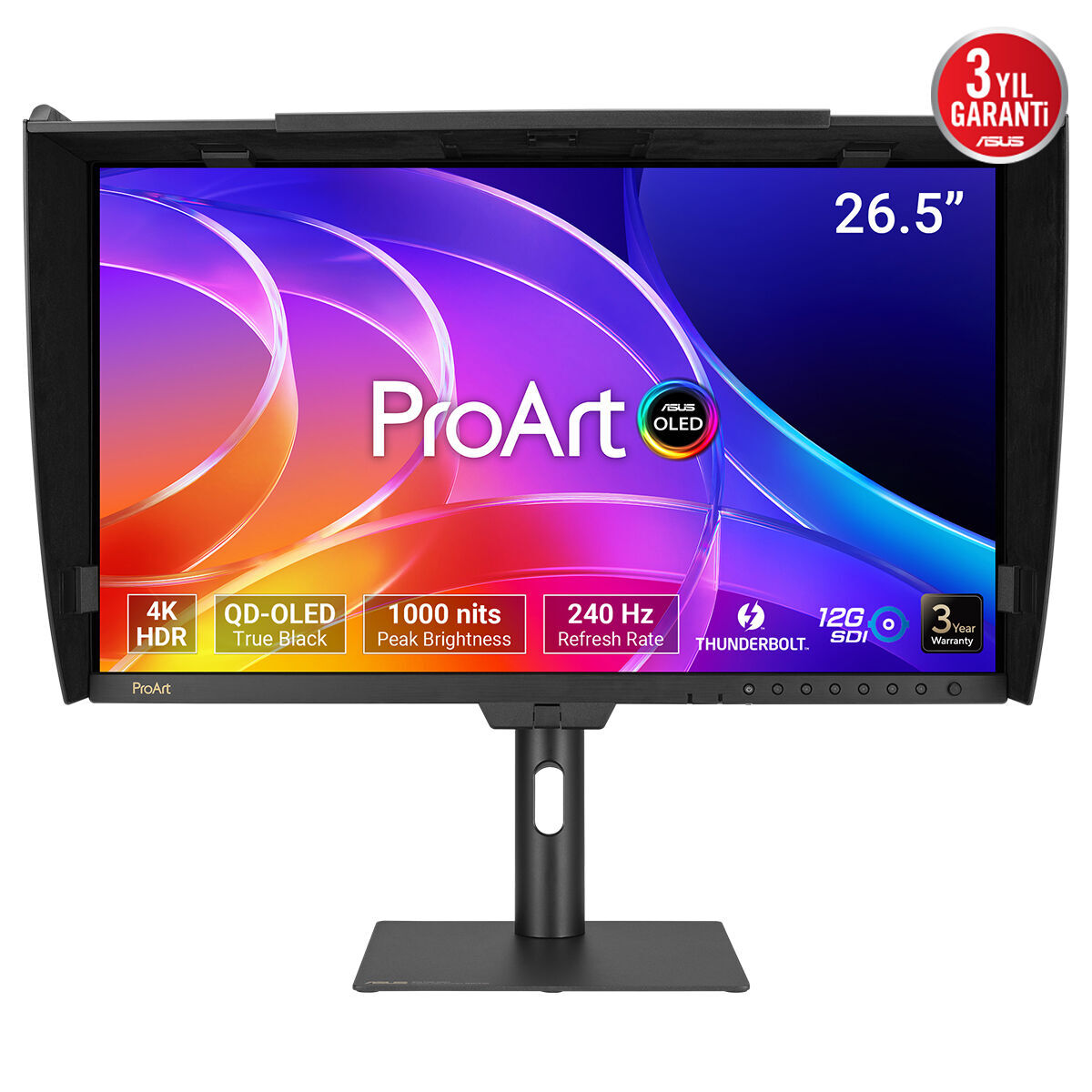 ASUS ProArt PA27USD 26.5 QD-OLED 4K HDR 3840x2160 0.1ms 240Hz PIVOT MONİTÖR