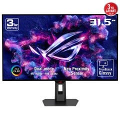 ASUS ROG STRIX XG32UCWG 31.5 OLED GAMING DUAL MODE 3840x2160 0.03ms 4K-165Hz/ FHD-330Hz 1300cd DP HDMI USB VESA 3YIL NEO YAKINLIK SENSÖRÜ, 99% DCI-P3,HDR TRUE BLACK GLOSSY, YÜKSEKLİK AYARLI MONİTÖR