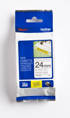 BROTHER P-TOUCH TZE-S251 TZE-TAPE 24MM BEYAZ ÜZERİNE SİYAH GÜÇLÜ YAPIŞKANLI LAMİNASYONLU ETİKET