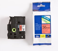 BROTHER P-TOUCH TZE-461 TZE-TAPE 36 MM KIRMIZI ÜZERİNE SİYAH LAMİNASYONLU ETİKET