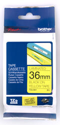 BROTHER P-TOUCH TZE-661 TZE-TAPE 36 MM SARI ÜZERİNE SİYAH LAMİNASYONLU ETİKET