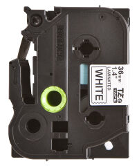 BROTHER P-TOUCH TZE-261 TZE-TAPE 36 MM BEYAZ ÜZERİNE SİYAH LAMİNASYONLU ETİKET