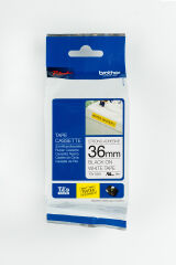 BROTHER P-TOUCH TZE-S261 TZE-TAPE 36MM BEYAZ ÜZERİNE SİYAH GÜÇLÜ YAPIŞKANLI LAMİNASYONLU ETİKET