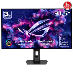 ASUS ROG STRIX XG32UCWMG 31.5 OLED GAMING DUAL MODE 3840x2160 0.03ms 4K -240Hz/ FHD-480Hz 1300cd DP HDMI USB YOK VESA 3YIL YAKINLIK SENSÖRÜ(NEO PROXIMITY SENSOR) HDR 400 TRUE BLACK GLOSSY YÜKSEKLİK AYARLI MONİTÖR
