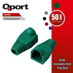 QPORT Q-P5Y 50 Lİ YEŞİL RJ45 KILIFI
